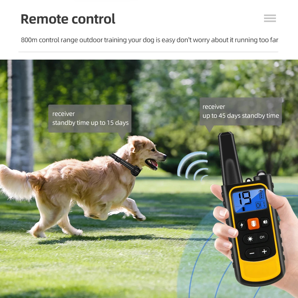 Coofull 800m Electric Waterproof Rechargeable Remote Control LED Pets Supply Products Smart USB Dog Training Collar