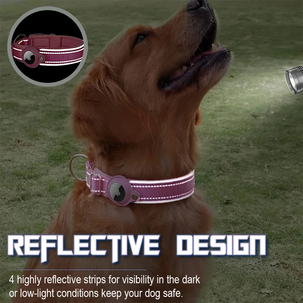 Airtags Holder Protection,Reflective Dog Collars with Neoprene Padding