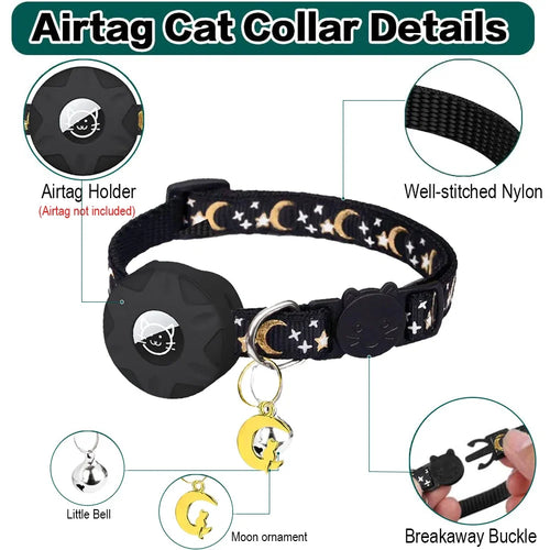 (NO Airtag) Airtag Pet collar protective case,bell,