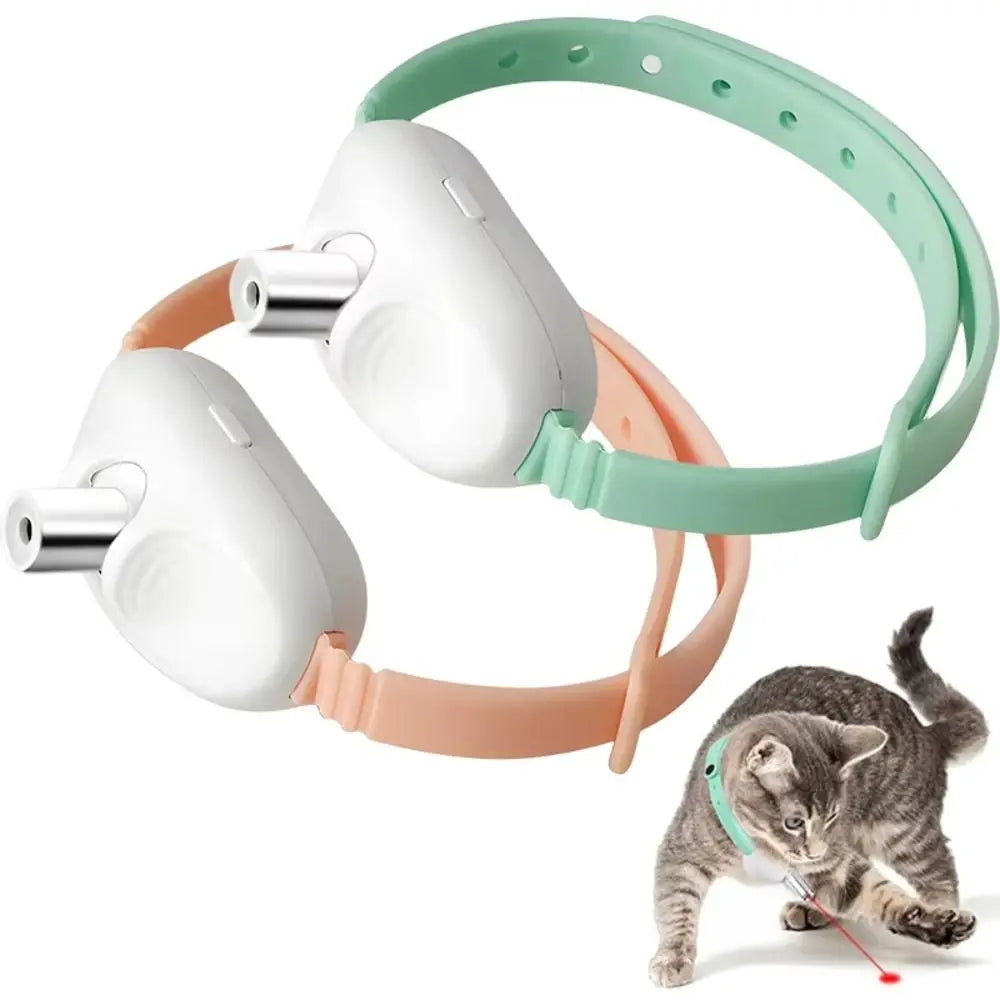 Cat Lovers Automatic Cat Laser Toy Electric Pet Supplies Cat Laser Collar with LED Light Interactive Cat Toys for Indoor Cats