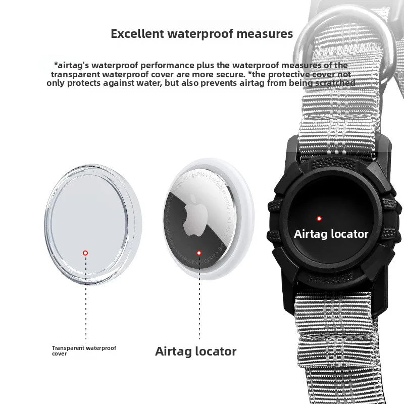 Airtag Dog Collar with Waterproof AirTag Case,  Adjustable for Large Dogs