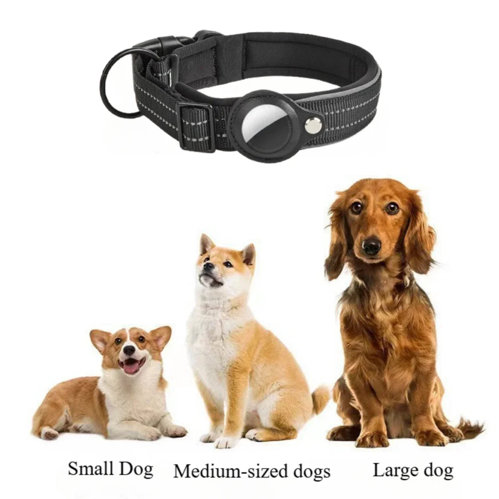 Dog Collars AirTag Holder Case Adjustable Pet Collar for Small Medium Large Dogs