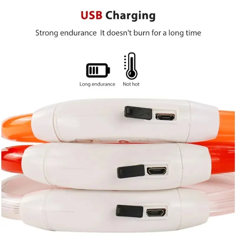 Pet Collar Luminous Usb Cat Dog Collar 3 Modes Led Light Glowing Loss Prevention Led Collar For Dogs Pet Dog Accessories