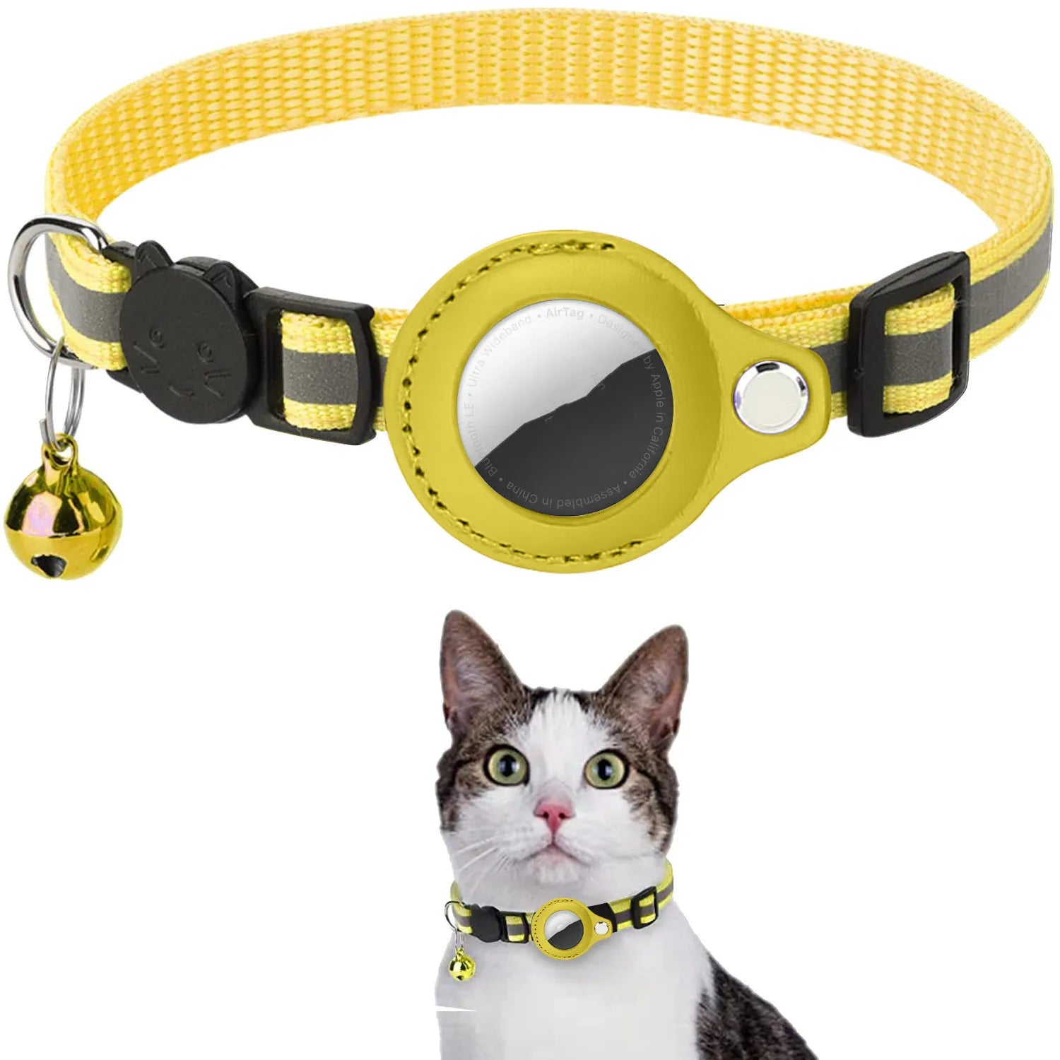 Airtag Case Collar for Cat with Protective Case  Reflective
