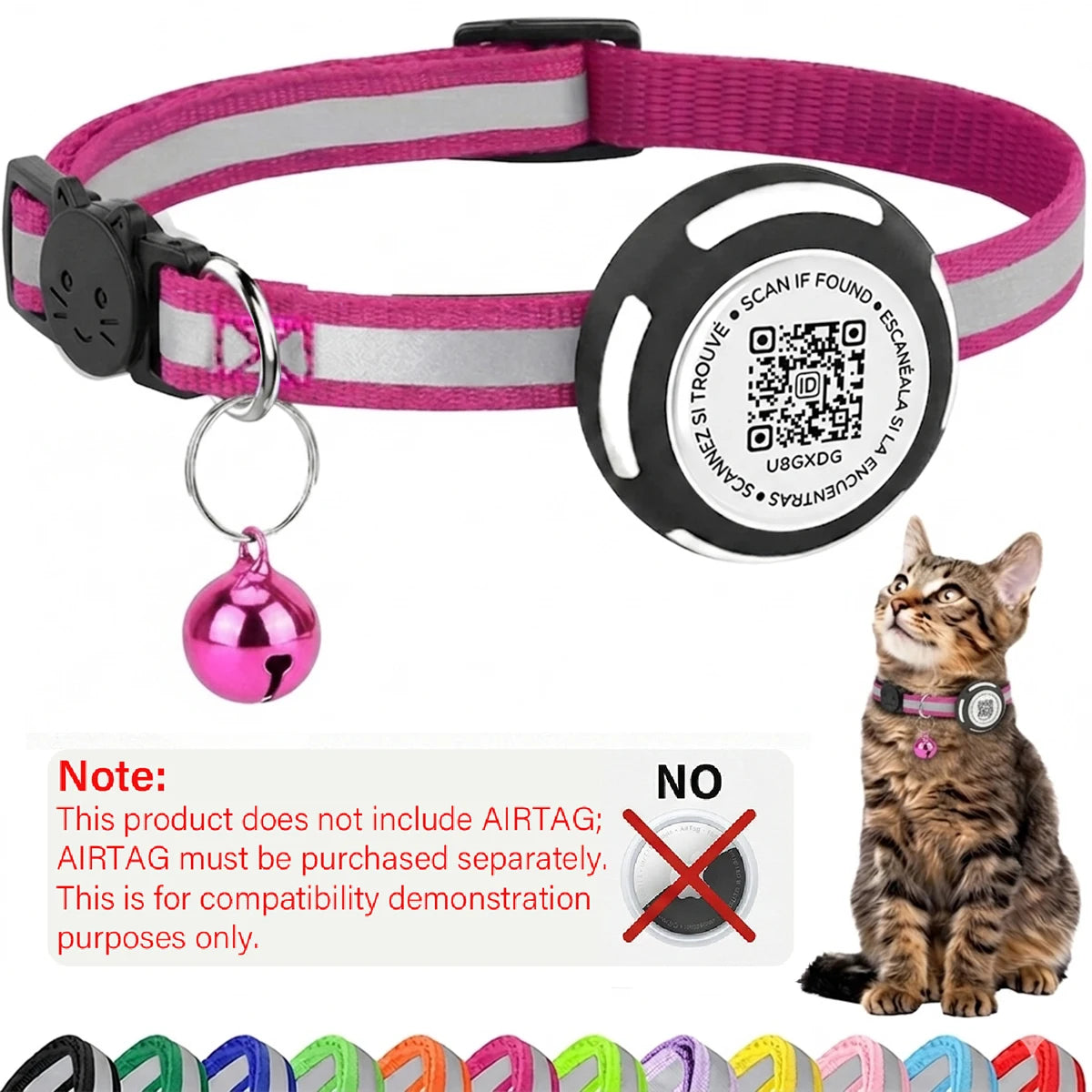 Air Tag Pet Collar with Airtag Holder（No Airtag）