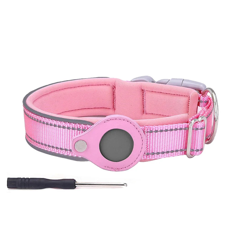 Airtags Holder Protection,Reflective Dog Collars with Neoprene Padding