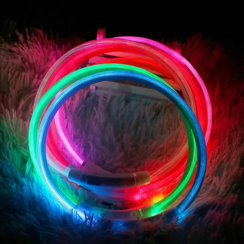 Pet Collar Luminous Usb Cat Dog Collar 3 Modes Led Light Glowing Loss Prevention Led Collar For Dogs Pet Dog Accessories