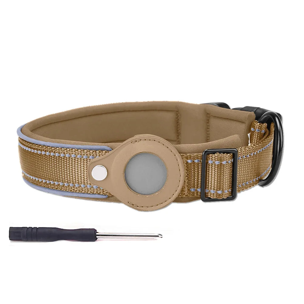Airtags Holder Protection,Reflective Dog Collars with Neoprene Padding
