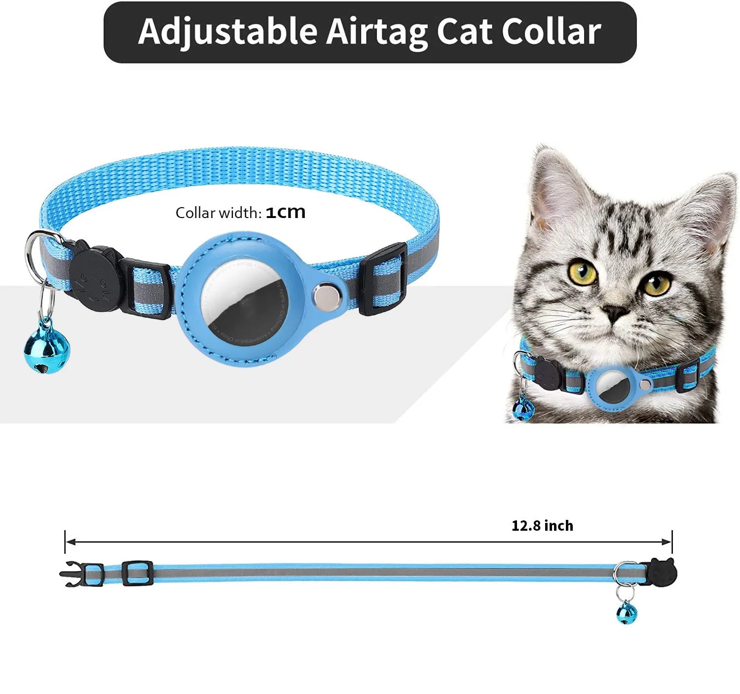 Airtag Case Collar for Cat with Protective Case  Reflective