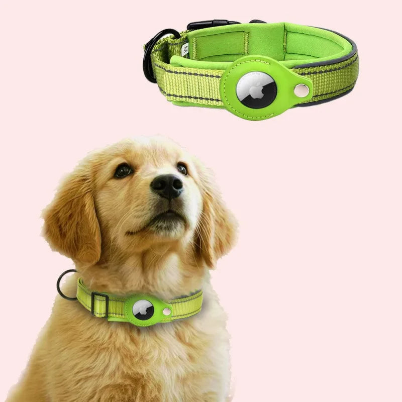 Dog Collars AirTag Holder Case Adjustable Pet Collar for Small Medium Large Dogs