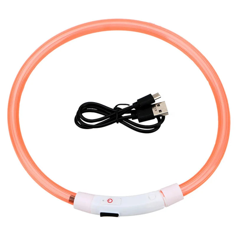 Led Dog Collar Luminous USB Glowing Cat Dog Collar 3 Modes Led Light Detachable Adjustable LED Collar Luminous Collar Anti-lost