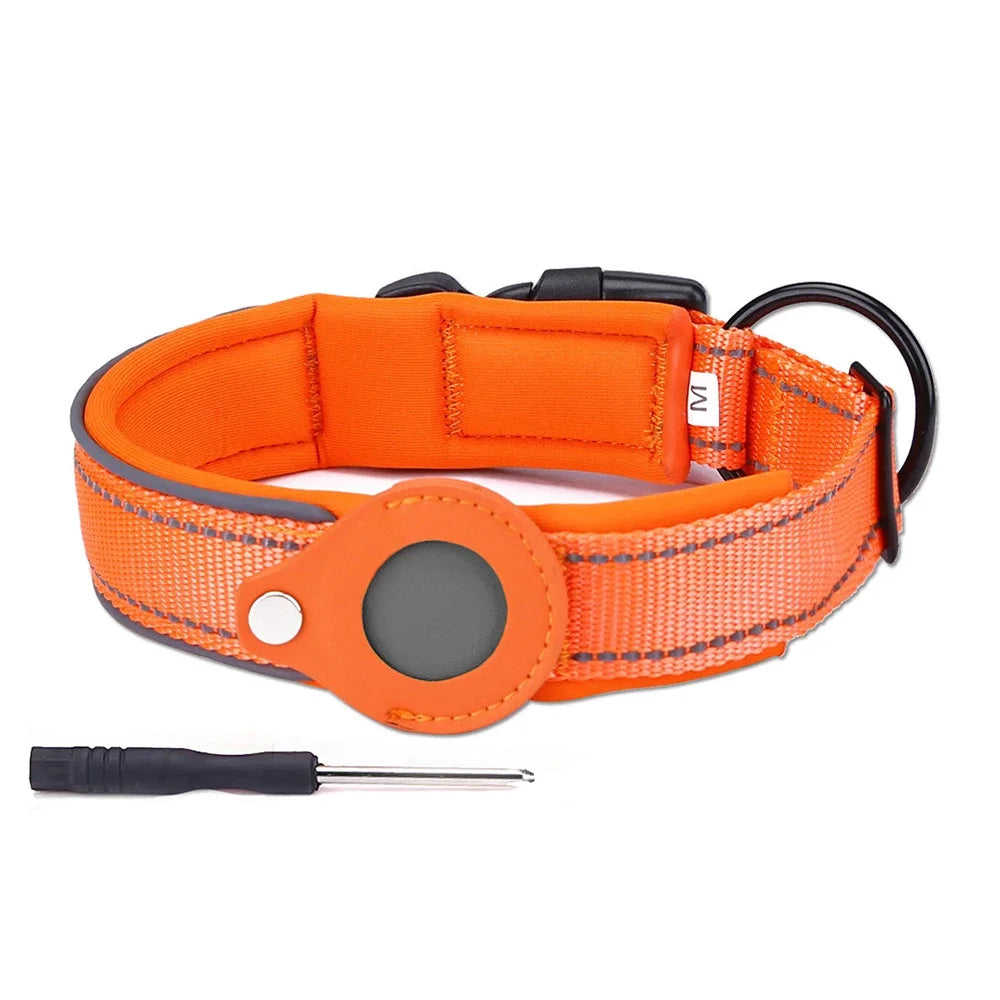 Airtags Holder Protection,Reflective Dog Collars with Neoprene Padding