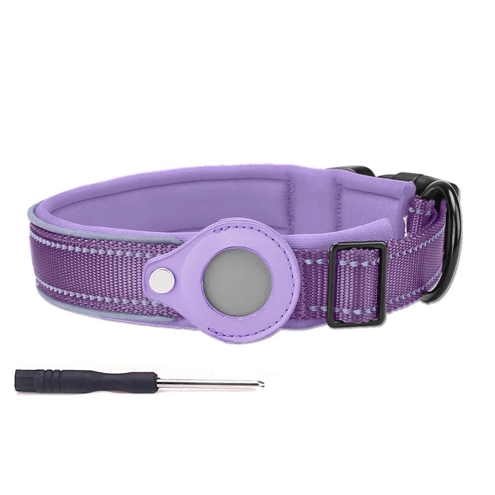 Airtags Holder Protection,Reflective Dog Collars with Neoprene Padding