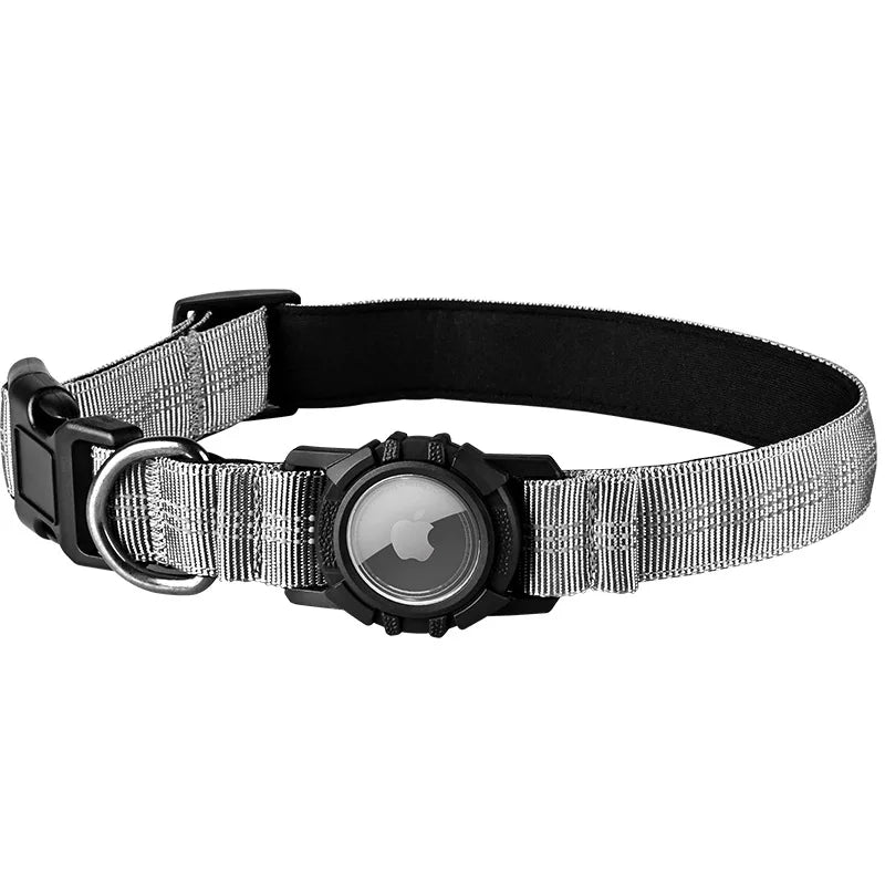 Airtag Dog Collar with Waterproof AirTag Case,  Adjustable for Large Dogs
