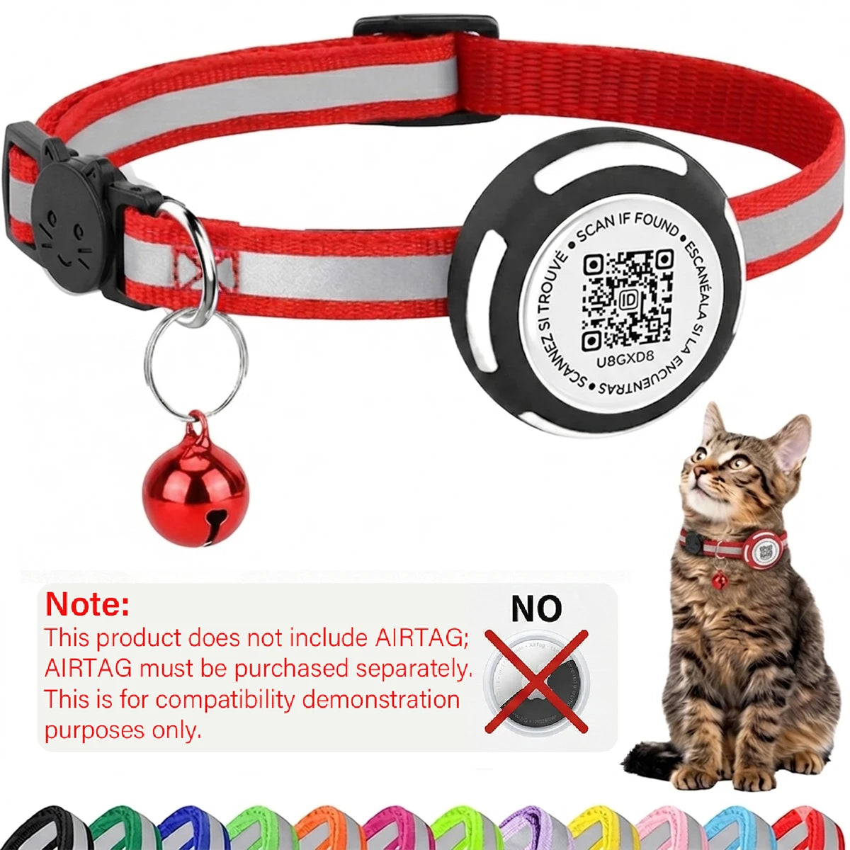 Air Tag Pet Collar with Airtag Holder（No Airtag）