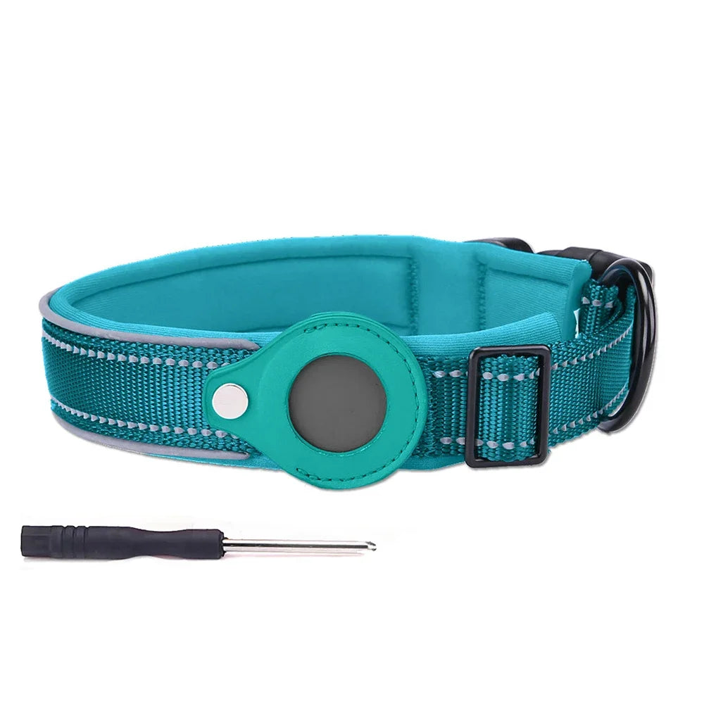 Airtags Holder Protection,Reflective Dog Collars with Neoprene Padding