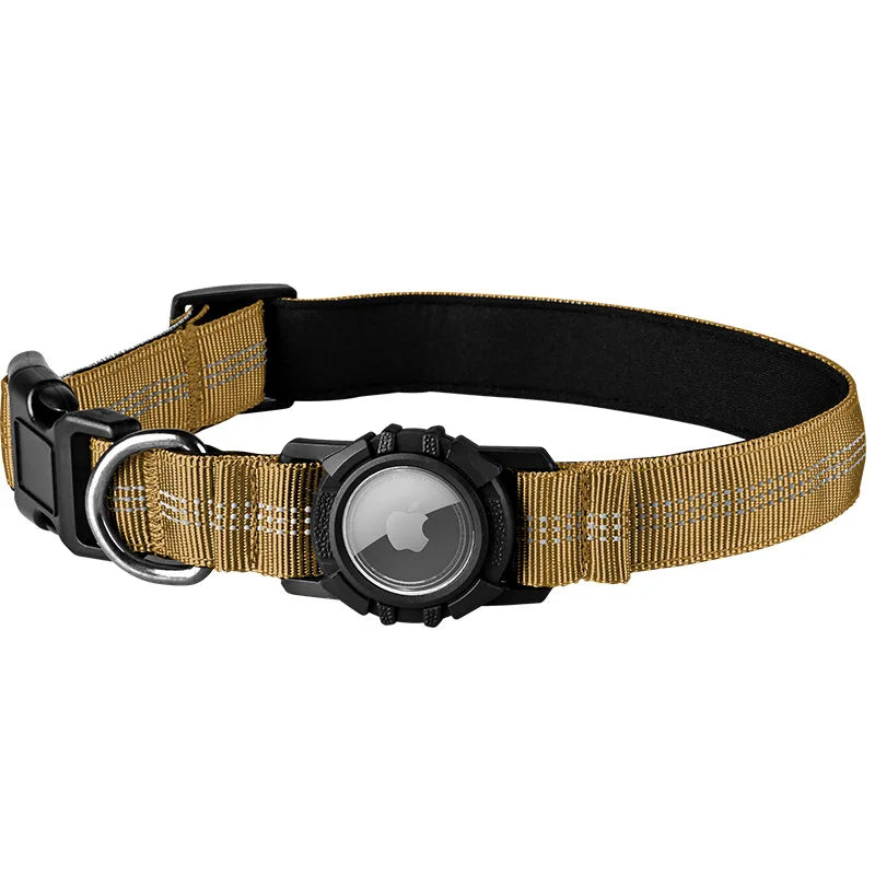 Airtag Dog Collar with Waterproof AirTag Case,  Adjustable for Large Dogs