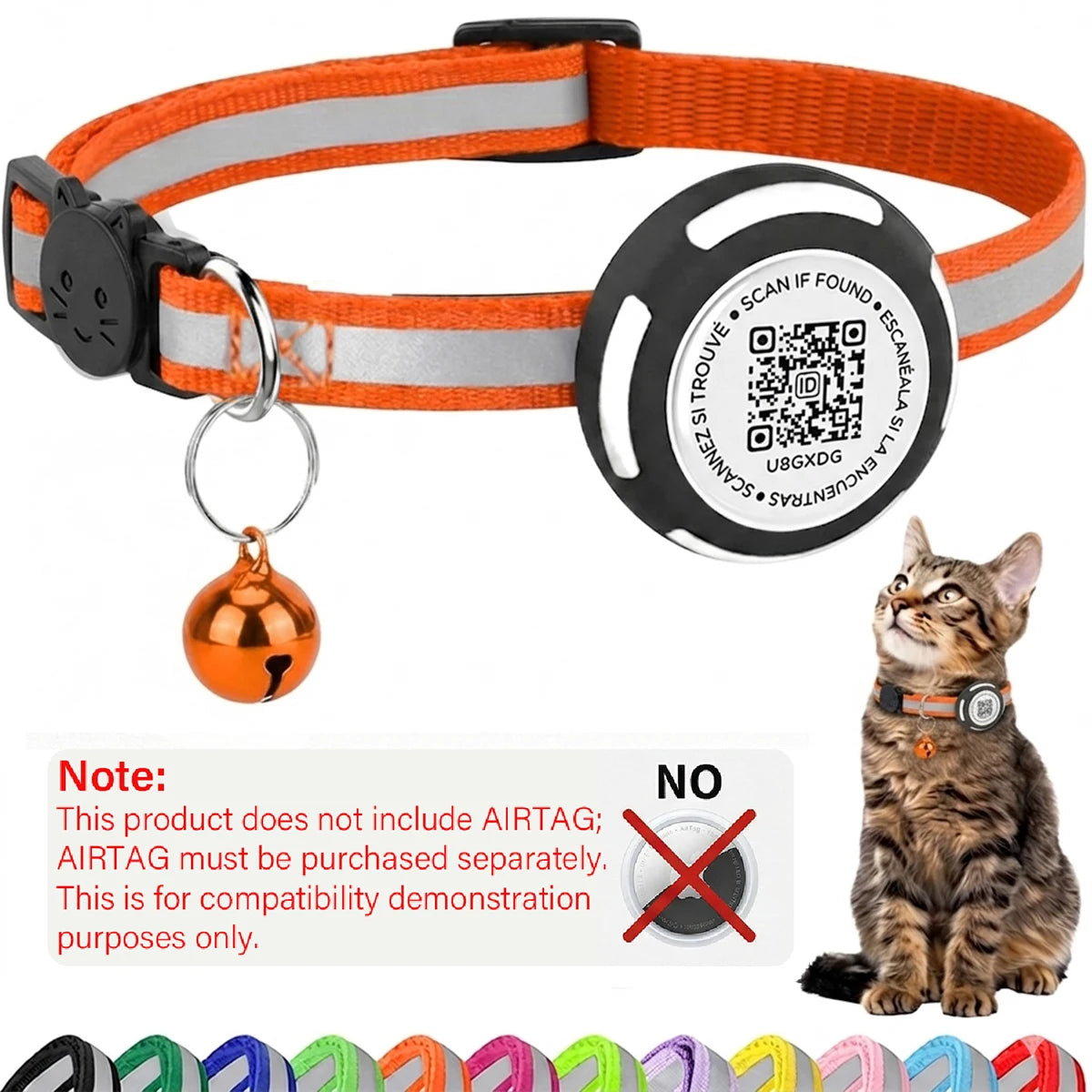 Air Tag Pet Collar with Airtag Holder（No Airtag）