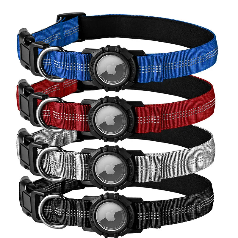 Airtag Dog Collar with Waterproof AirTag Case,  Adjustable for Large Dogs