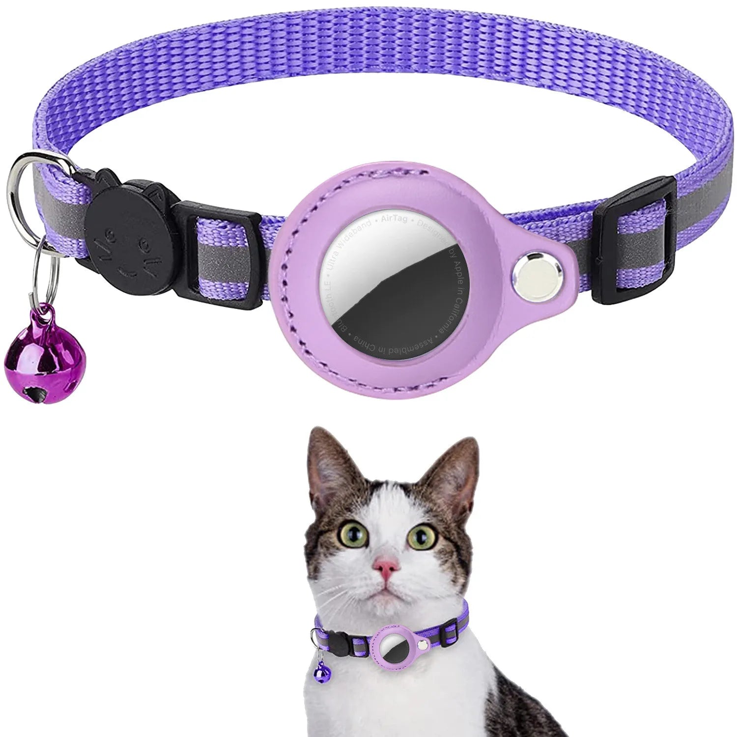 Airtag Case Collar for Cat with Protective Case  Reflective