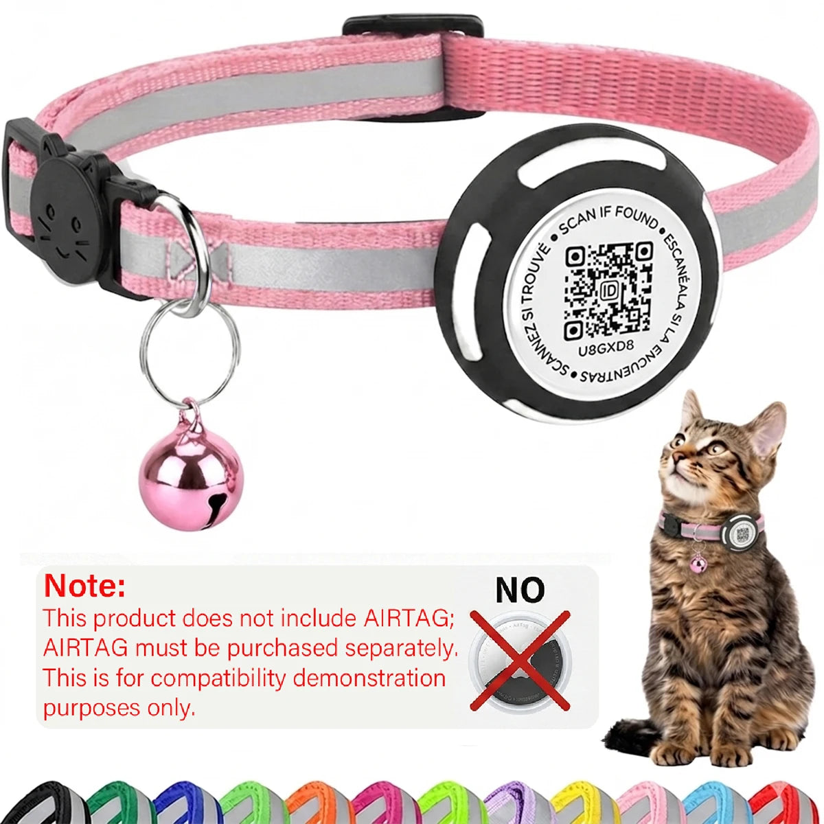 Air Tag Pet Collar with Airtag Holder（No Airtag）