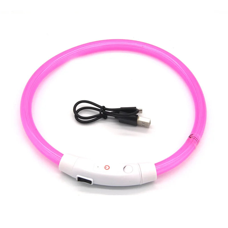Led Dog Collar Luminous USB Glowing Cat Dog Collar 3 Modes Led Light Detachable Adjustable LED Collar Luminous Collar Anti-lost