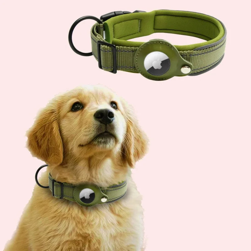 Dog Collars AirTag Holder Case Adjustable Pet Collar for Small Medium Large Dogs