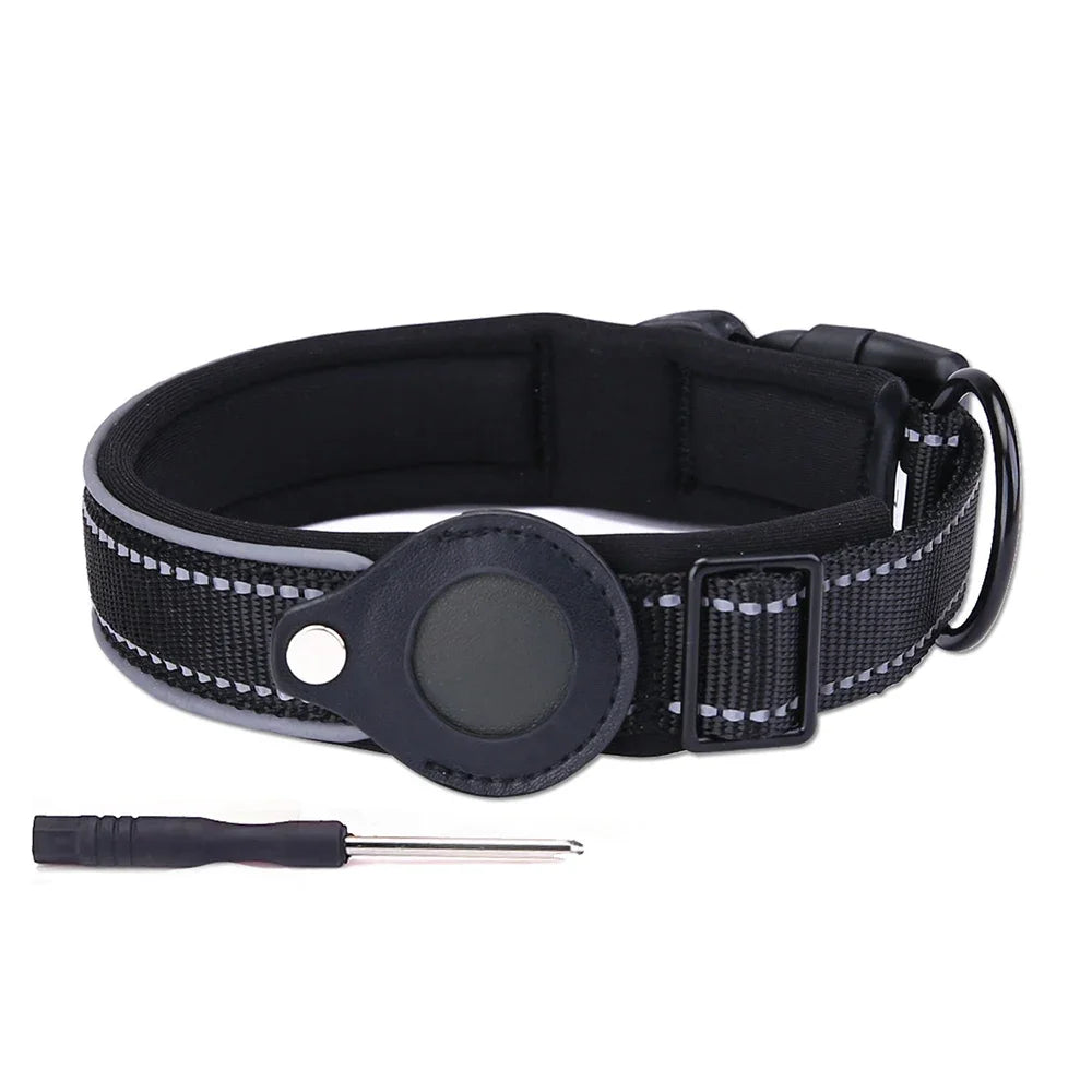 Airtags Holder Protection,Reflective Dog Collars with Neoprene Padding