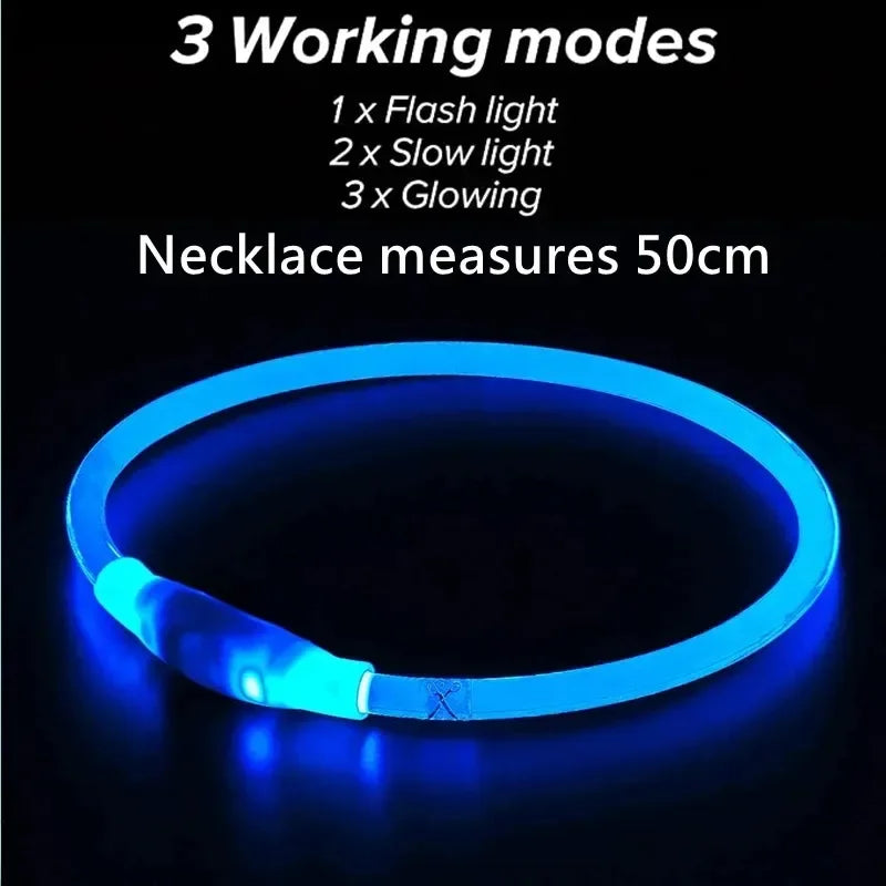 Pet Collar Luminous Usb Cat Dog Collar 3 Modes Led Light Glowing Loss Prevention Led Collar For Dogs Pet Dog Accessories