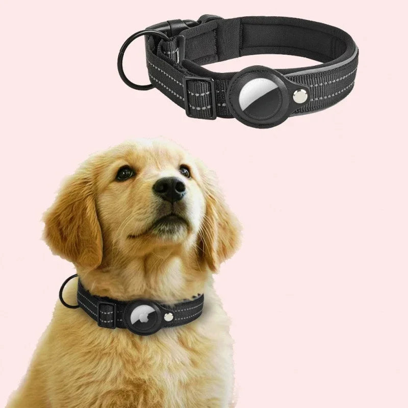 Dog Collars AirTag Holder Case Adjustable Pet Collar for Small Medium Large Dogs