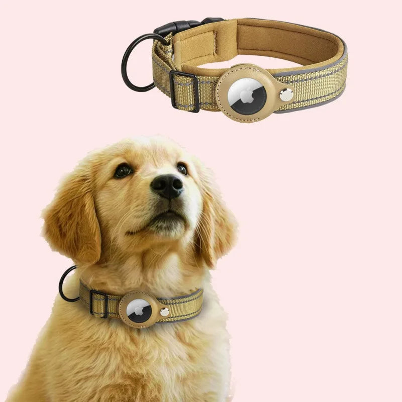 Dog Collars AirTag Holder Case Adjustable Pet Collar for Small Medium Large Dogs