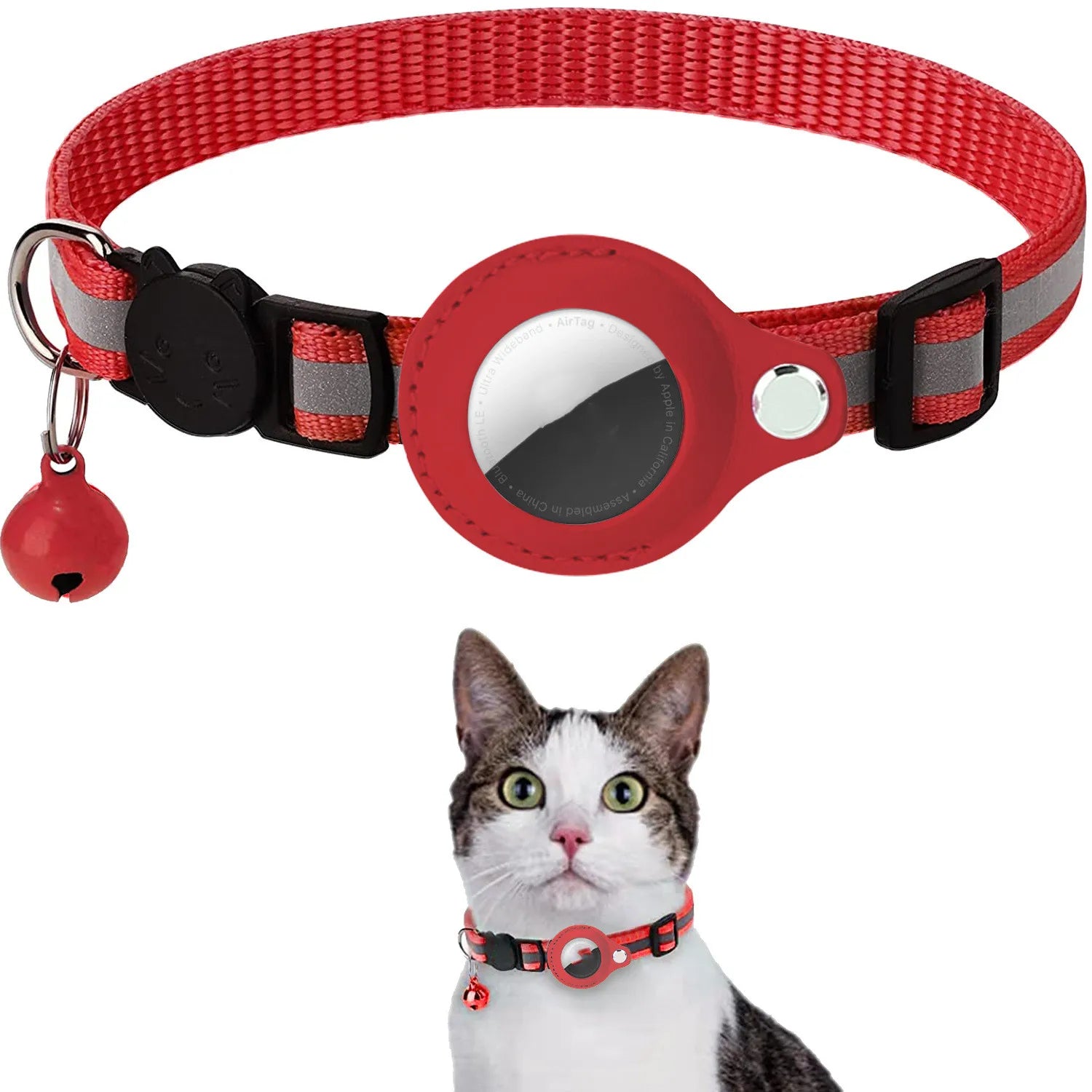 Airtag Case Collar for Cat with Protective Case  Reflective