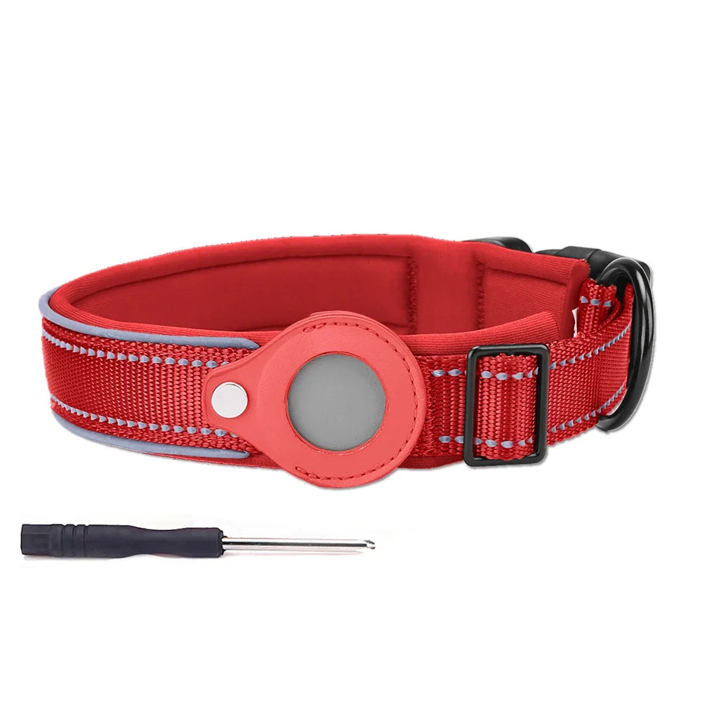 Airtags Holder Protection,Reflective Dog Collars with Neoprene Padding